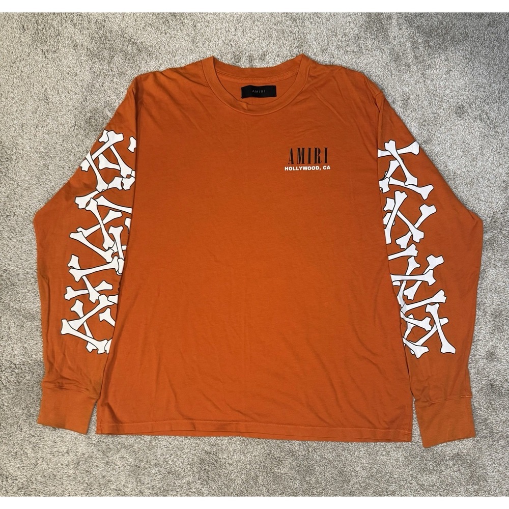 Amiri Bones Long Sleeve Shirt Orange Size M